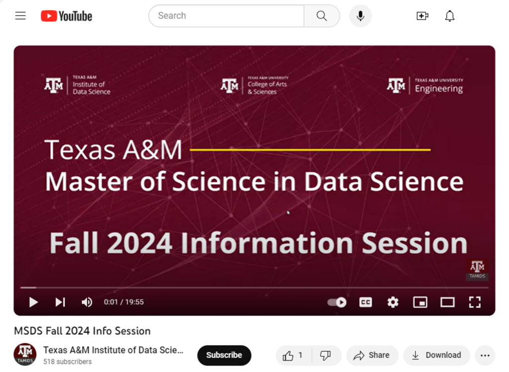 Master of Science in Data Science (MSDS)