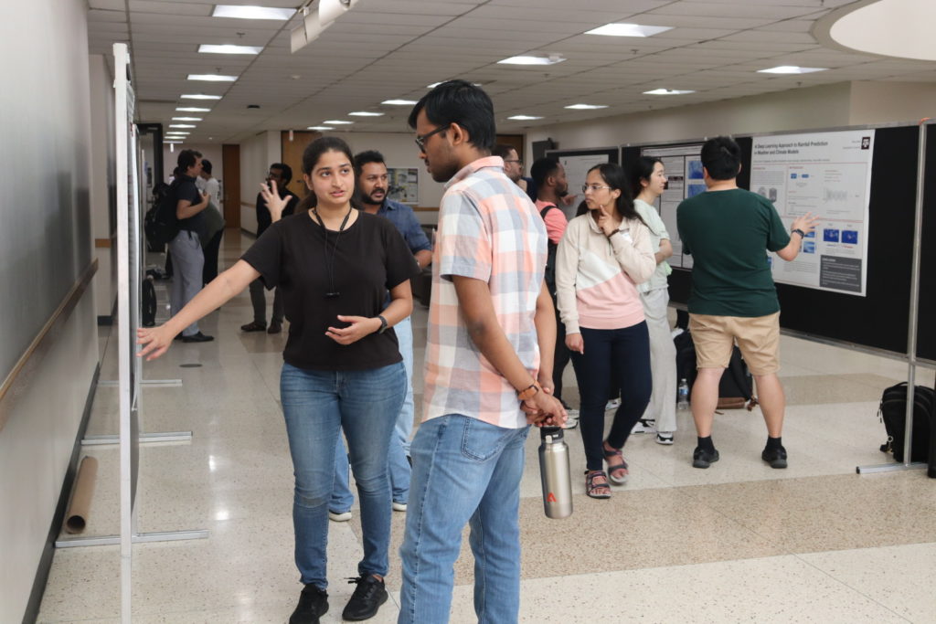 Students presenting research posters